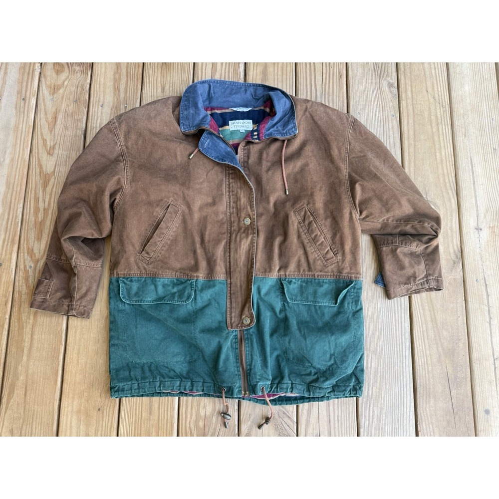 Vintage 90s Brandon Thomas Country Coat Chore Jacket Mens Large Aztec Inside
